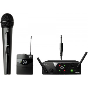 AKG WMS40 Mini2 Mix Set US45AC (660.7/662.3МГц) радиосистема с приёмником SR40 Mini Dual, 1 портативным и 1 ручным передатчиками,  AKG