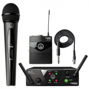 AKG WMS40 Mini2 Mix Set US25AC (537.5/539.3) радиосистема с приёмником SR40 Mini Dual, 1 портативным и 1 ручным передатчиками,  AKG