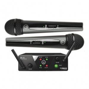AKG WMS40 Mini2 Vocal Set US25BD (537.9/540.4МГц) вокальная радиосистема с приёмником SR40 Mini Dual и двумя ручными передатчиками,  AKG