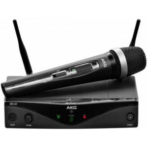 AKG WMS420 Vocal Set Band U2 (614.1-629.9МГц) вокальная радиосистема с приёмником SR420, ручной передатчик HT420 с динамическим капсюлем D5,  AKG