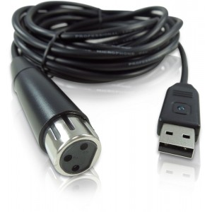 Behringer MIC 2 USB звуковой USB-интерфейс в виде кабеля 5 м для профессиональных динамических микрофонов, 44,1/48 кГц,  Behringer MI