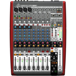 Behringer UFX1204  аналоговый микшер, 12 каналов, 4 мик.+4 лин. cтер.+2 AUX RET, 2AUX, MAIN/ALT3-4, FX,16x4USB/FireWire-audio24/96,4 комп,16 рек.100мм,  Behringer PRO