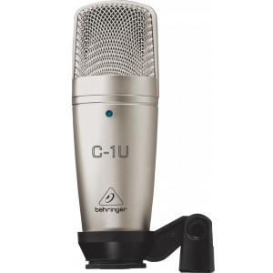 Behringer C-1U конденсаторный кардиоидный микрофон с USB выходом, 40-20000Гц, с держателем,  Behringer PRO