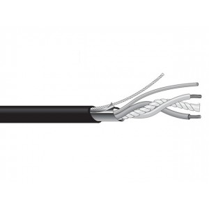 Canare L-2E5AT BLK симметричный микрофонный кабель ( инсталяционный) 4,6мм чёрный бухта 200 м,  Canare