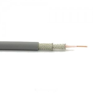 Canare L-5D2W коаксиальный кабель, 50Oм, диаметр 8мм, двойной плетеный экран серый,  Canare