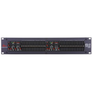 dbx iEQ15 графический эквалайзер 2-канальный с системой шумоподавления Type V, подавителем обратной связи AFS, лимитером PeakStopPlus,  dbx