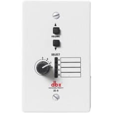 dbx ZC8 настенный контроллер. 4-позиционный поворотный селектор источников, кнопочный регулятор громкости. Подключение Cat5, 2xRJ45