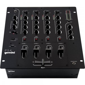 Gemini PS4  DJ микшер 4 канала LINE/PHONO + MIC  вход,  Canare