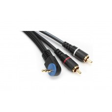 Mogami 3.5S-2R-3Ft  кабель угловой мини-джек стерео - 2 х RCA "тюльпан" длина 0,9 м., чёрный