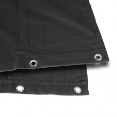 0152 X 33 - Blackout cloth B1 black with burnished Grommets hemmed 3 x 3 m